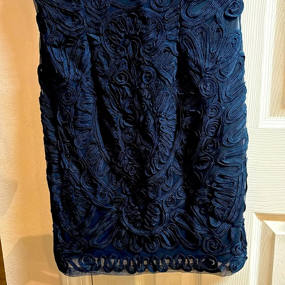 J S Collections Navy Sheath Midi Dress Size 8 - Picture 4 of 12